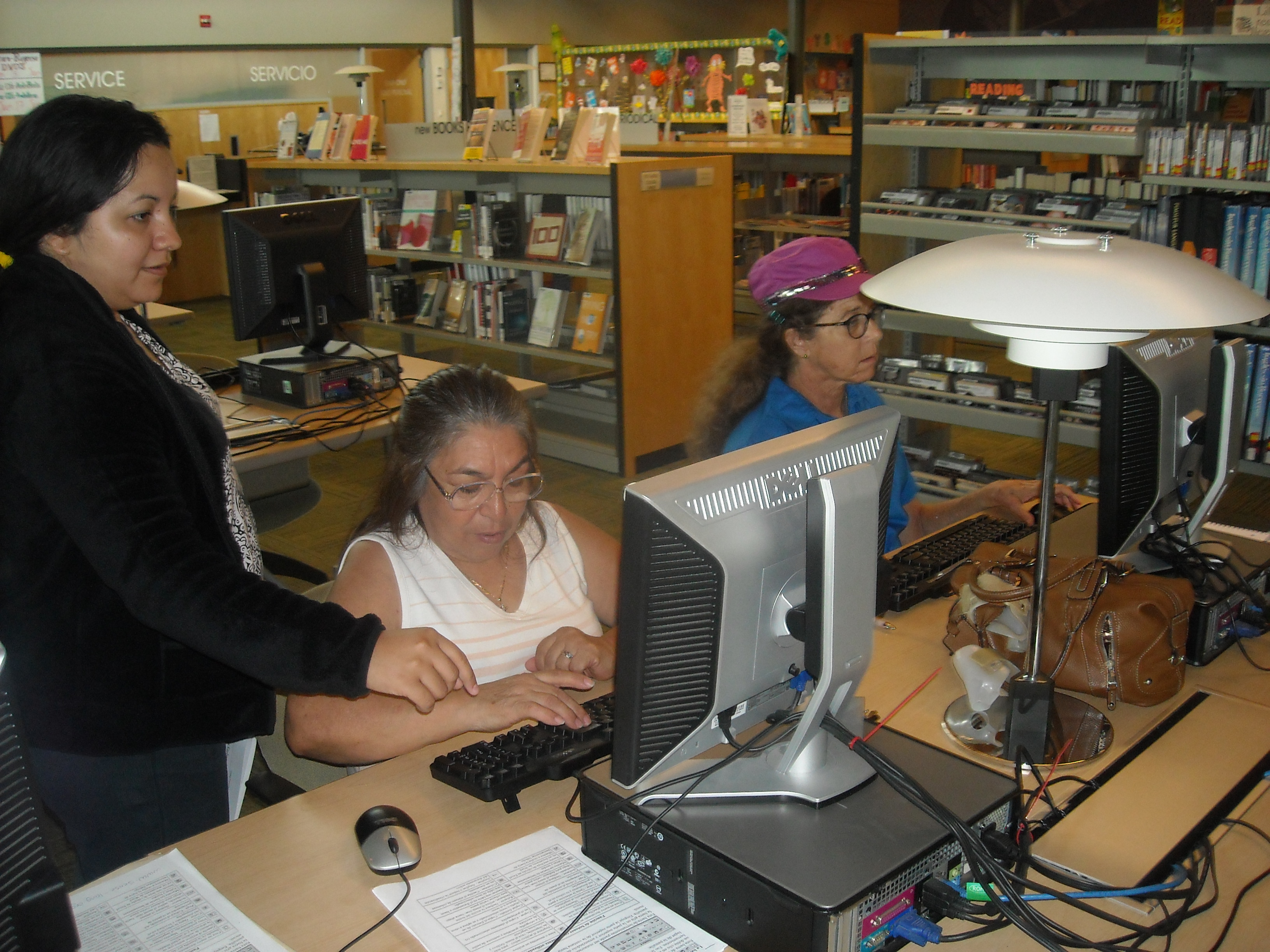 Patrons at the Library