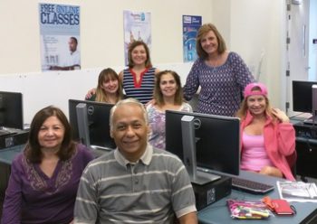 Alicia and Cristina with class at Broward County Library